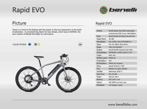 Benelli Rapid EVO Electric Bike info page